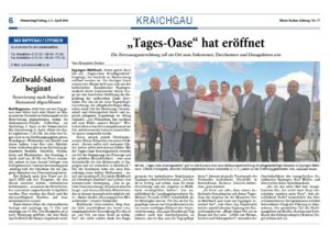 Mehr über den Artikel erfahren Presse: RNZ v.2.4.2026 „Tages-Oase“ hat eröffnet